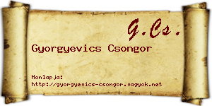 Gyorgyevics Csongor névjegykártya
